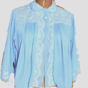 Vintage blue lace Henson Kickernick bed jacket